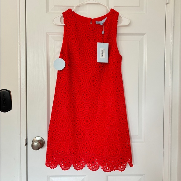 Hill House The Scallop Lace Charlie Dress Red XS NWT - Picture 12 of 12